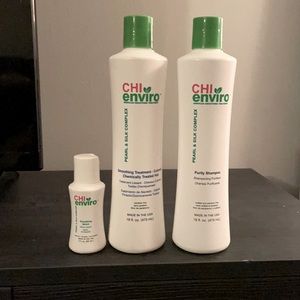 CHI Enviro Smoothing Treatment, Purity shampoo, smoothing serum